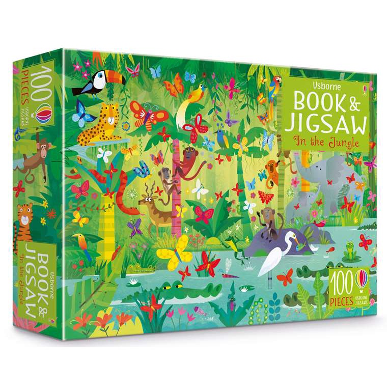 Sách Xếp Hình Usborne - Book and Jigsaw - học tiếng anh dành cho trẻ em về Nông trại, Vũ trụ, Khu rừng, Thế giới, Động V