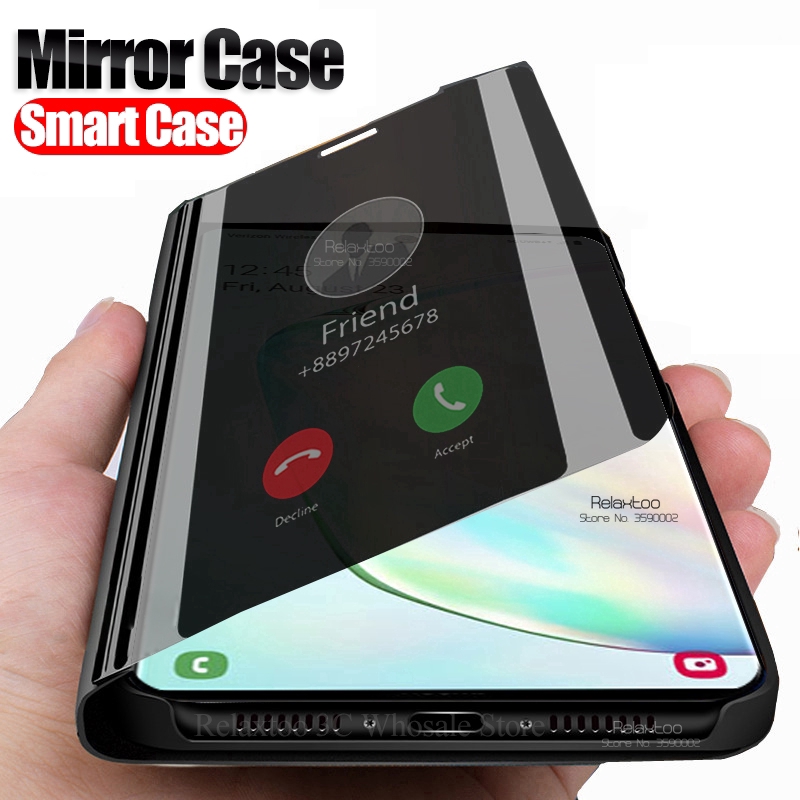 OPPO Find X2 X2 Pro Case Mirror View Leather Wallet Flip Stand Cover Mirror Leather Case