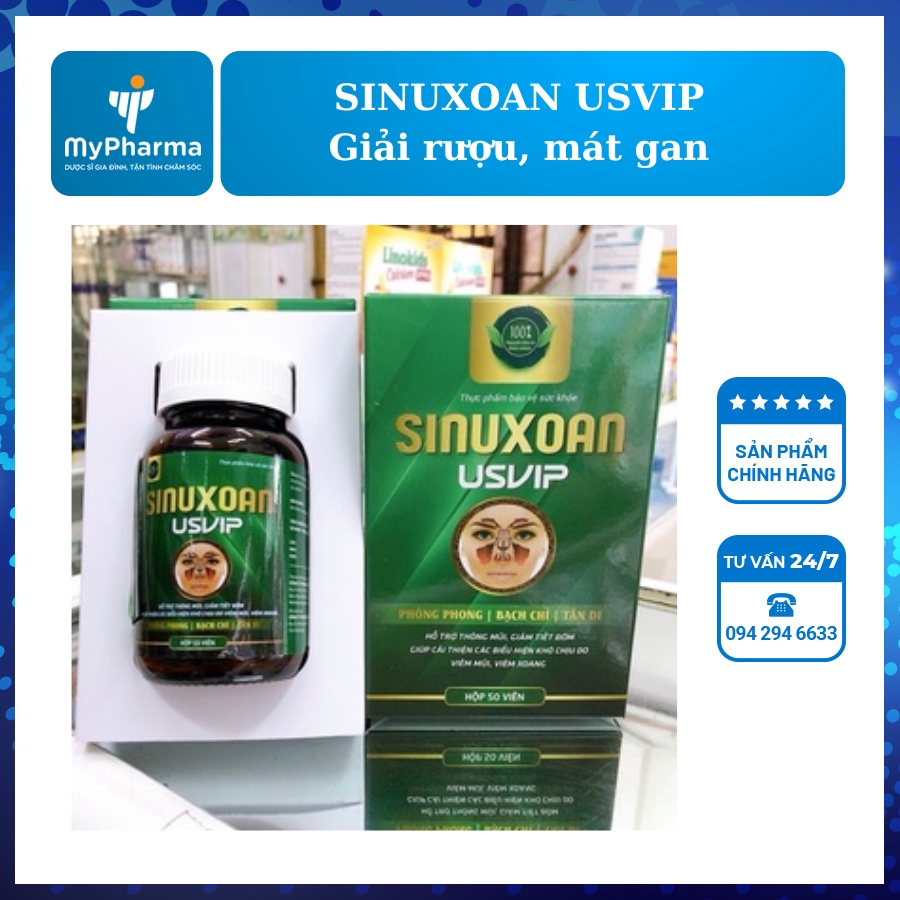 SINUXOAN USVIP - Giảm viêm xoang mũi, thông mũi, giảm ngạt mũi