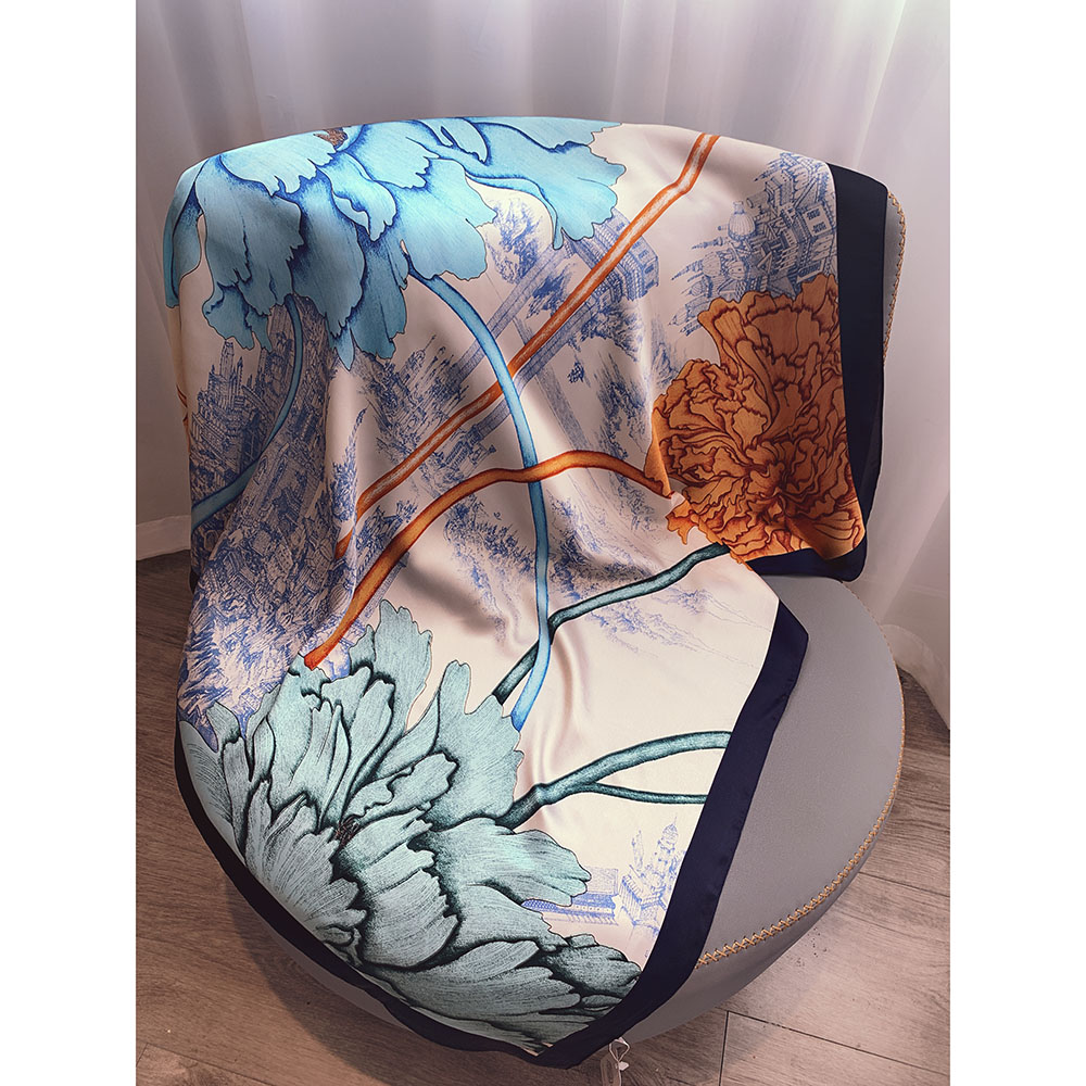 Khăn Choàng Satin 90cm Chất Lượng Cao Thời Trang Mùa Xuân Cho Nữ 90cm * 90cm WJ1006-32