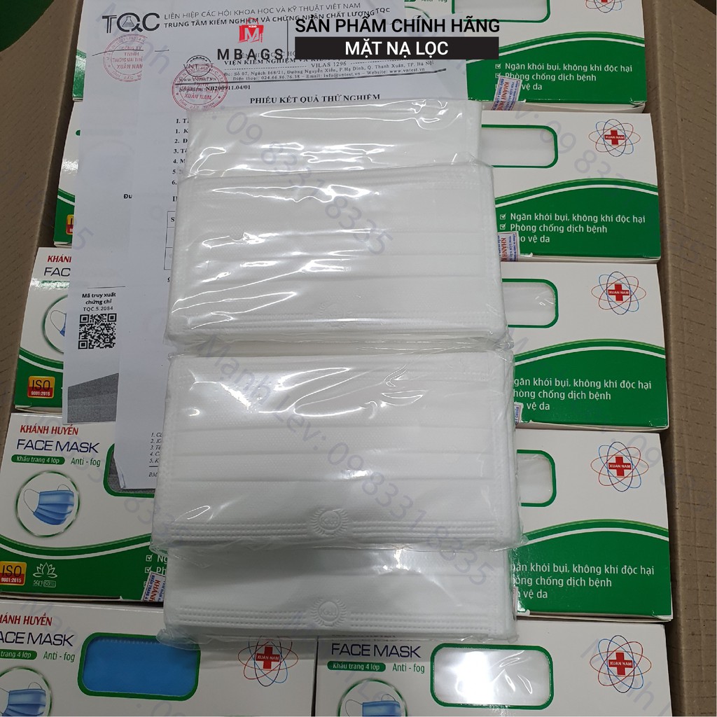 Hộp khẩu trang kháng khuẩn KHÁNH HUYỀN 4 lớp ( 50 chiếc) - Lọc bụi, kháng khuẩn tiêu chuẩn bộ Y Tế | BigBuy360 - bigbuy360.vn