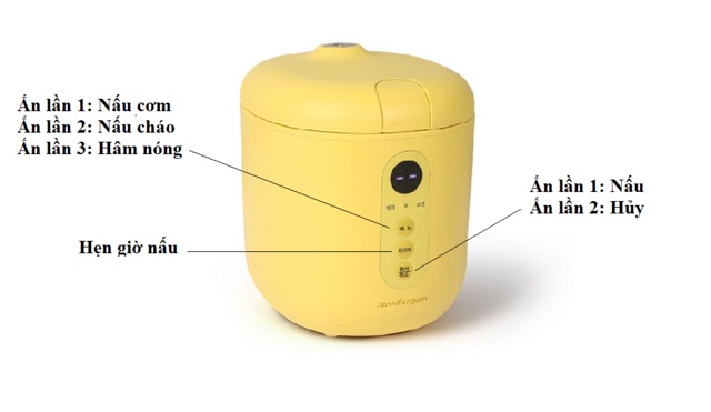 NỒI CƠM ĐIỆN MINI JENNIFEROOM MACARON HÀN QUỐC | BigBuy360 - bigbuy360.vn