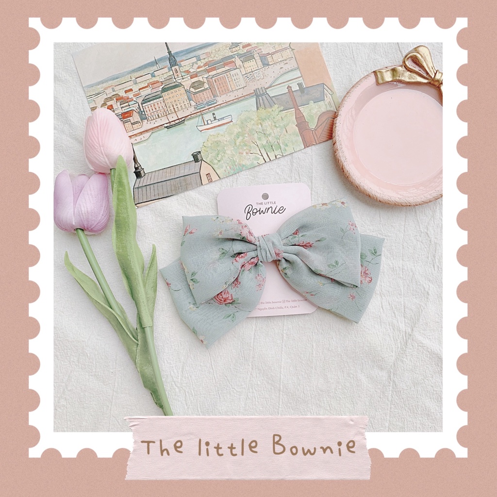 Kẹp nơ hoa 2 tầng Belle Ribbon của The little Bownie
