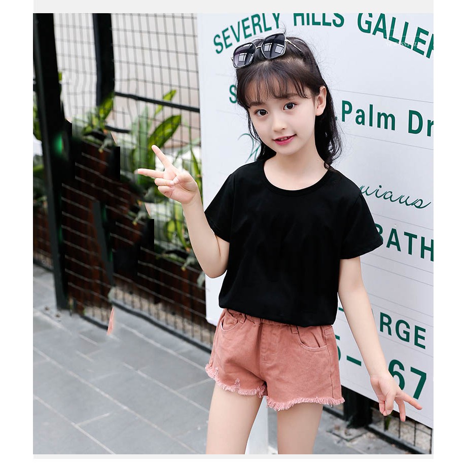 Set 3 áo thun bé trai bé gái form rộng vải dày mịn thoáng mát ( Trắng - Đen - Xám)