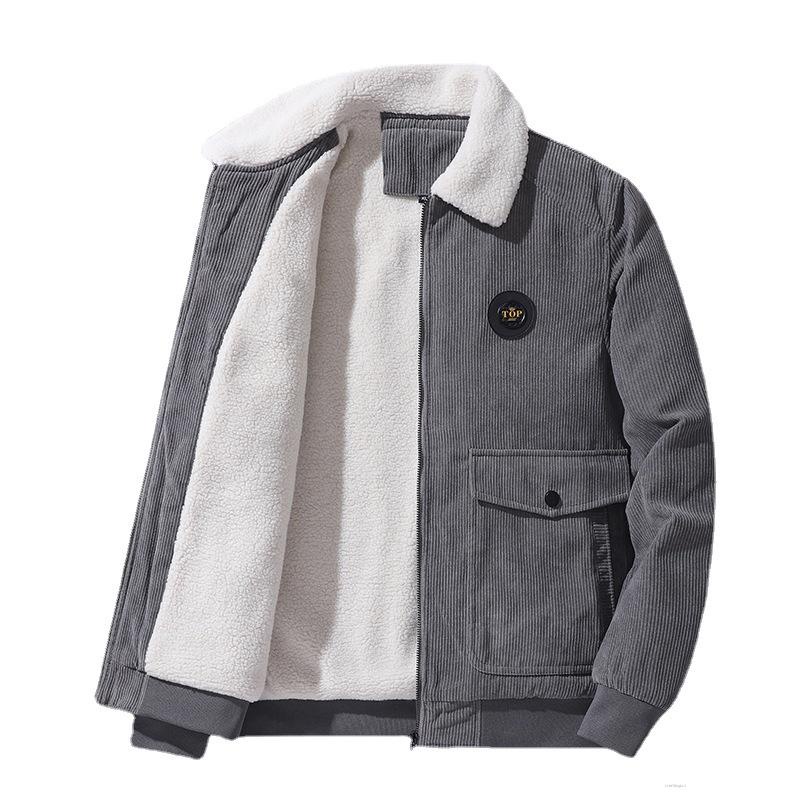 Áo Khoác Nhung Lông Cừu Lót Cotton Thời Trang Mùa Đông Cho Nam