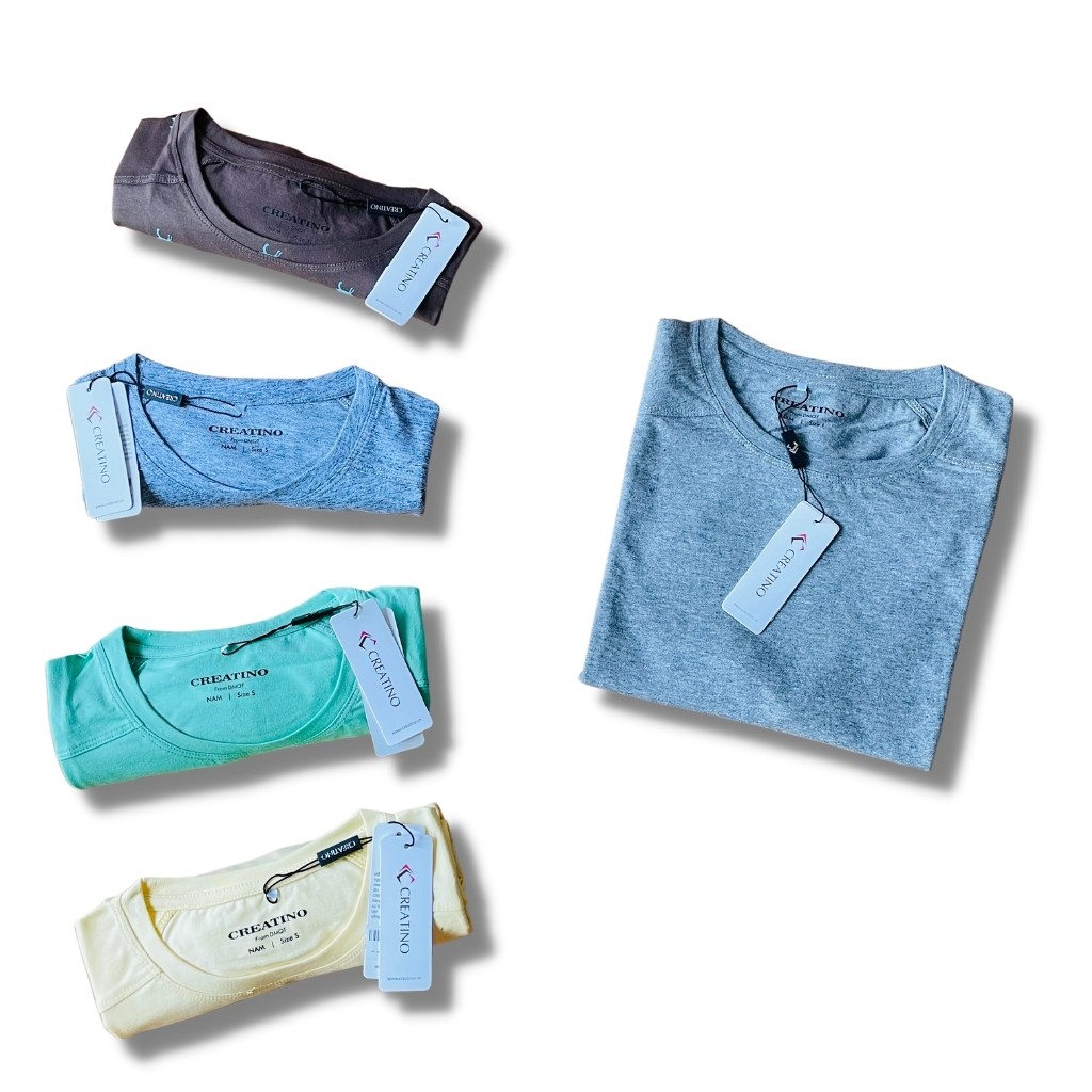 Áo thun nam cổ tròn, áo phông trơn basic tay ngắn vải cotton co giãn 4 chiều, nhập khẩu hàn không gây kích ứng da