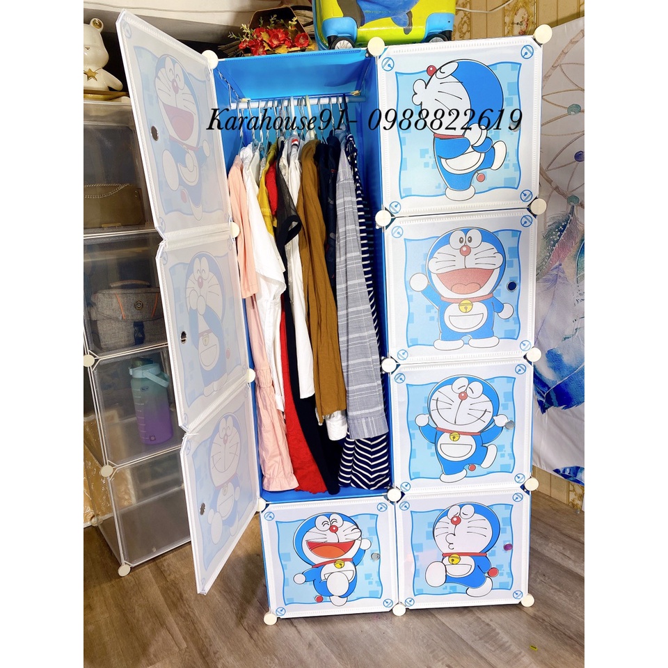 TỦ NHỰA GHÉP 8 Ô- TỦ QUẦN ÁO 8 Ô. Tặng kèm 1 treo đồ.
