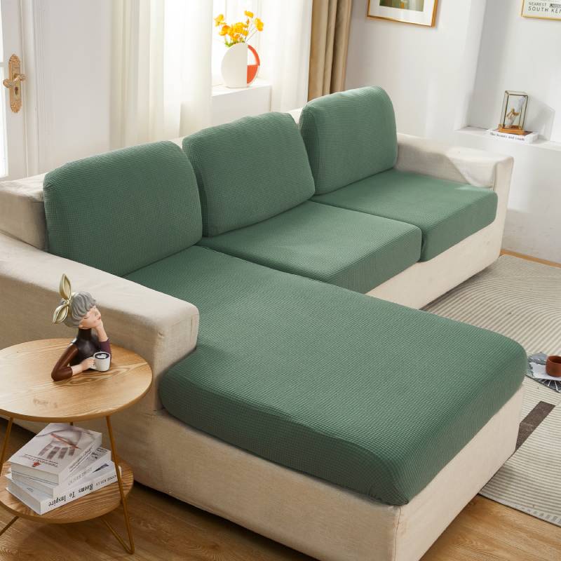 vỏ bọc đệm Vỏ Bọc Ghế Sofa Chữ L Màu Trơn Bằng Lông Cừu Co Giãn Chống Thấm Nước Trang Trí Phòng Khách vỏ bọc đệm sofa