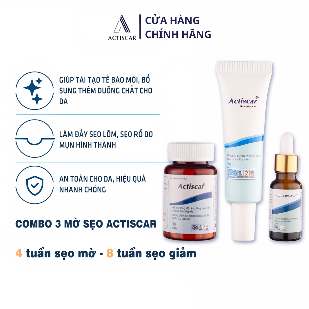 Xoá Mờ Sẹo actiscar  Làm Mờ Sẹo Rỗ Lồi Lõm