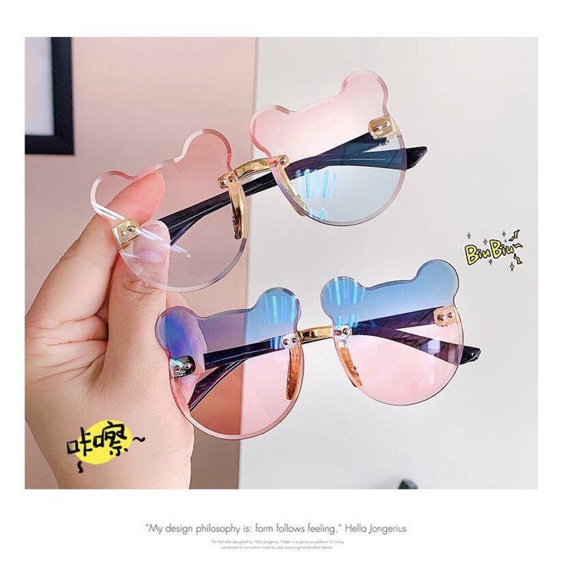 Kính Mát Chống Tia UV Hình Tai Gấu Dễ Thương Cho Bé