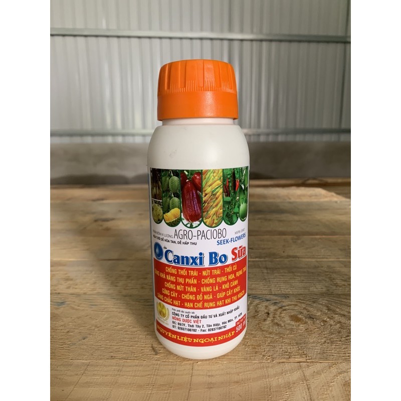 Phân bón vi lượng Canxi bo sữa chai 500ml chống rụng hoa, trái non, nứt trái, thới trái