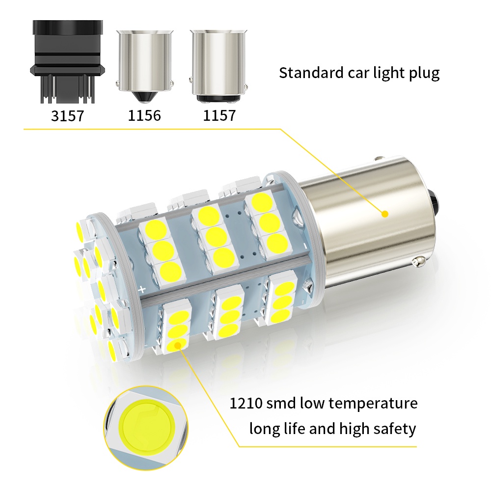 Bộ 2 Đèn led Tín Hiệu 1156 P21W 1157 P21 / 5W 3157 T25 1210 54smd Chất Lượng Cao Cho Xe Hơi