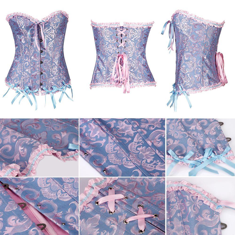 Áo corset định hình cơ thể bằng satin phối ren gợi cảm MIHAN1 cho nữ