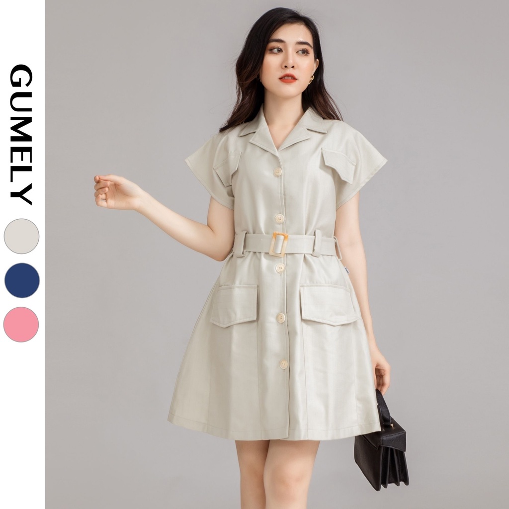 Đầm nữ dáng xòe đẹp cổ vest công sở đi làm dạo phố dự tiệc thời trang thiết kế Vianh Store thanh lịch V6011 V6012 V6014