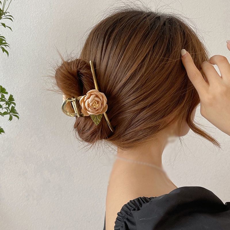 Kẹp Tóc Hình Hoa Hồng Thanh Lịch Thời Trang Kiểu Pháp Cho Nữ