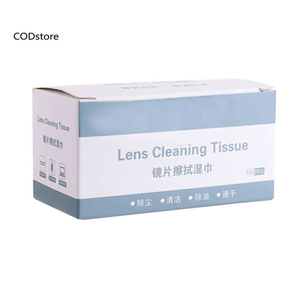 Hộp 100 Khăn Lau Kính Mắt Dùng Một Lần Tiện Dụng