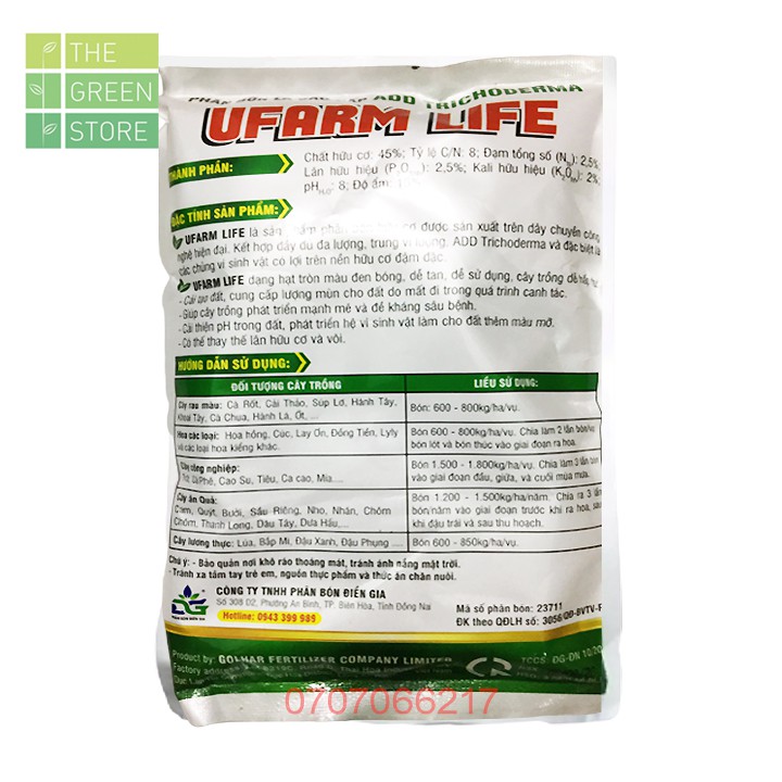 Phân bón hữu cơ Ufarm Life Add Trchoderma  cho hoa mai vàng, hoa hồng, cây cảnh, rau màu, cây ăn trái