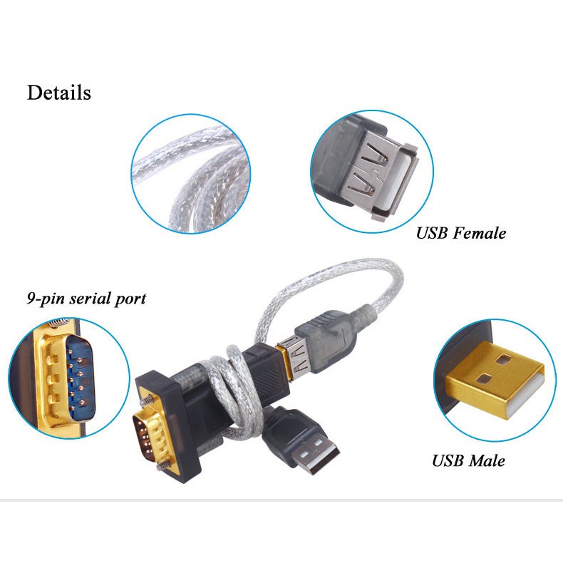 Đầu chuyển USB to RS232 Dtech DT-5001a - Hàng Chính Hãng