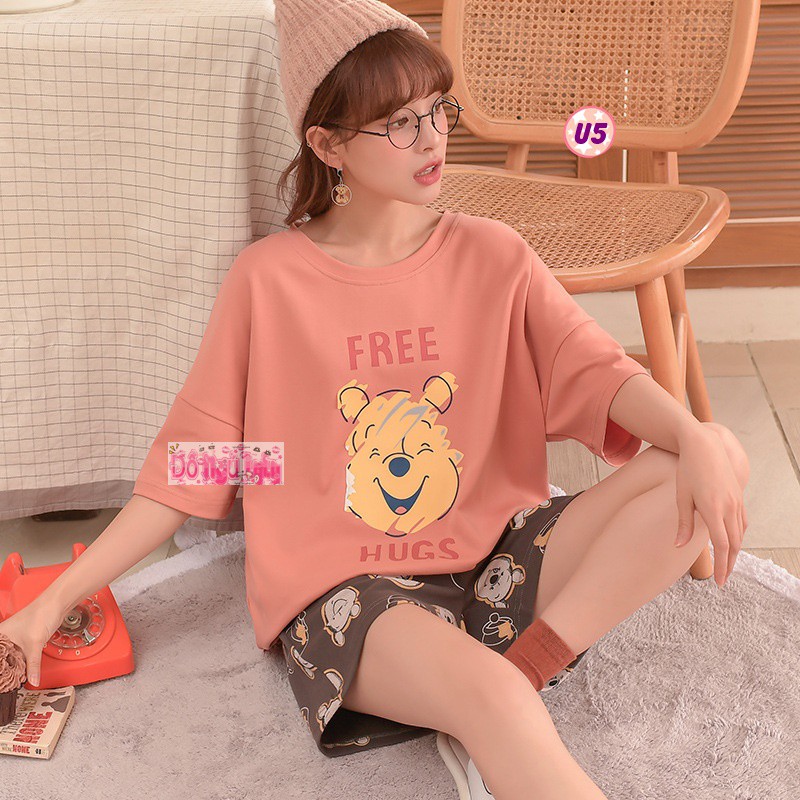 Bộ Pijama Cộc Tay Mã U5 (cotton Mềm Mịn)