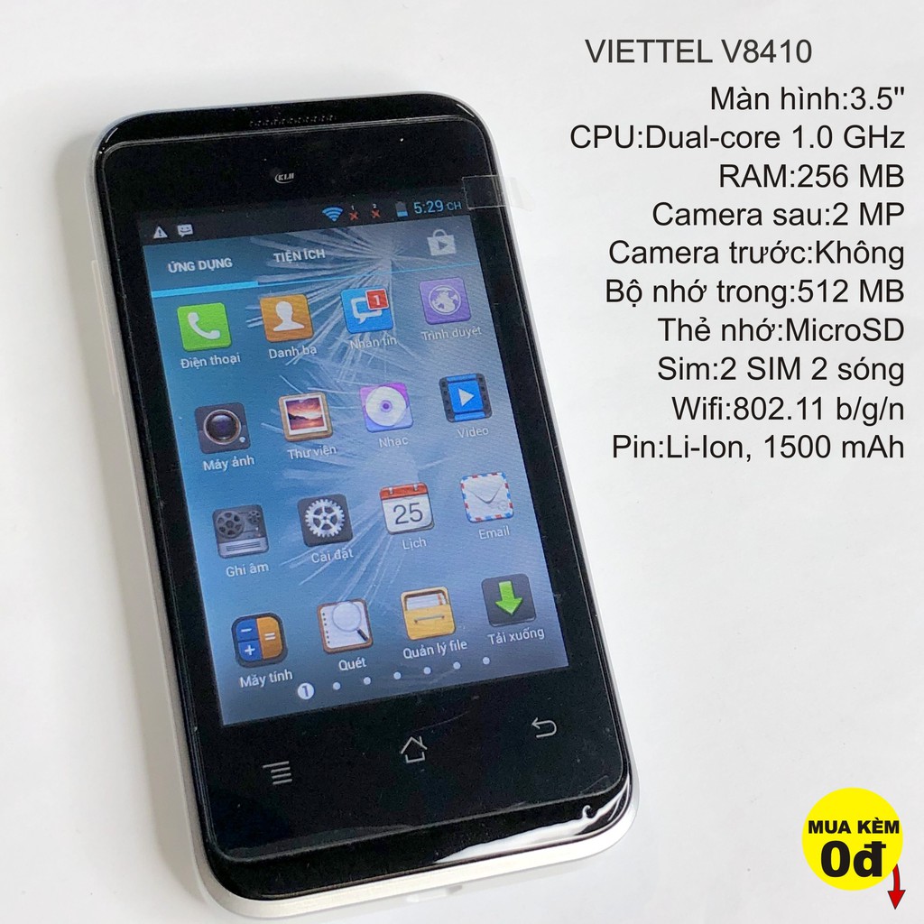 Máy phát wifi, điện thoại Viettel V8410 2 sim 2 sóng, xem youtube, nghe gọi - Hỗ trợ 3G,Wifi Mới Fullbox KLH