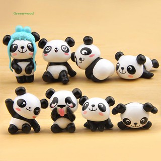 Set 8 Tượng Gấu Trúc Dễ Thương Trang Trí Tiểu Cảnh