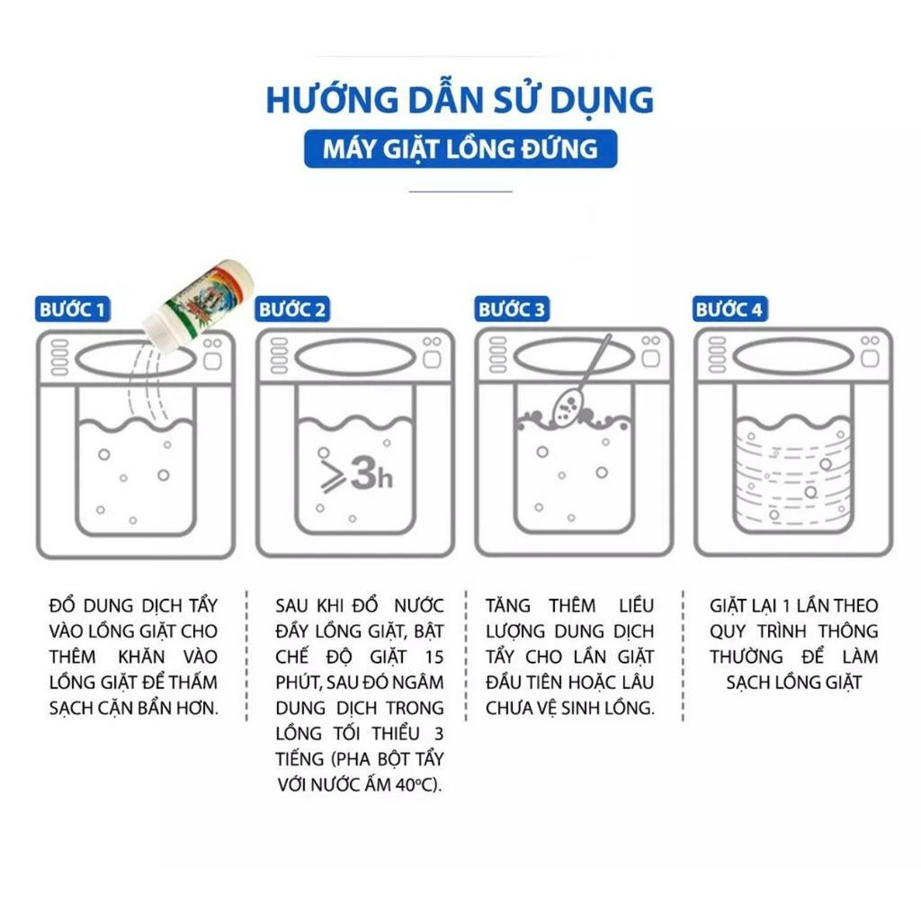 Bột Tẩy Vệ Sinh Lồng Máy Giặt Siêu  Sạch- Tẩy Sạch Cặn Bẩn Lâu Ngày Nhanh Chóng
