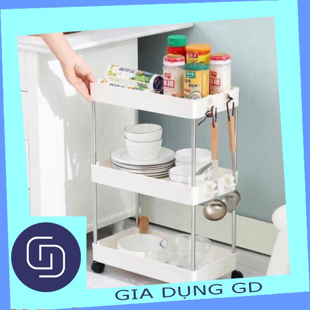 KỆ ĐỂ ĐỒ 3 - 4 TẦNG KHUNG INOX CÓ BÁNH XE DI CHUYỂN SIÊU TIỆN ÍCH