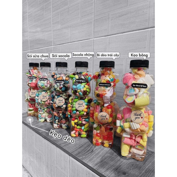 KẸO CHAI GẤU BEARBRICK ĐỦ VỊ KẸO TUỔI THƠ - Lùn Con Food