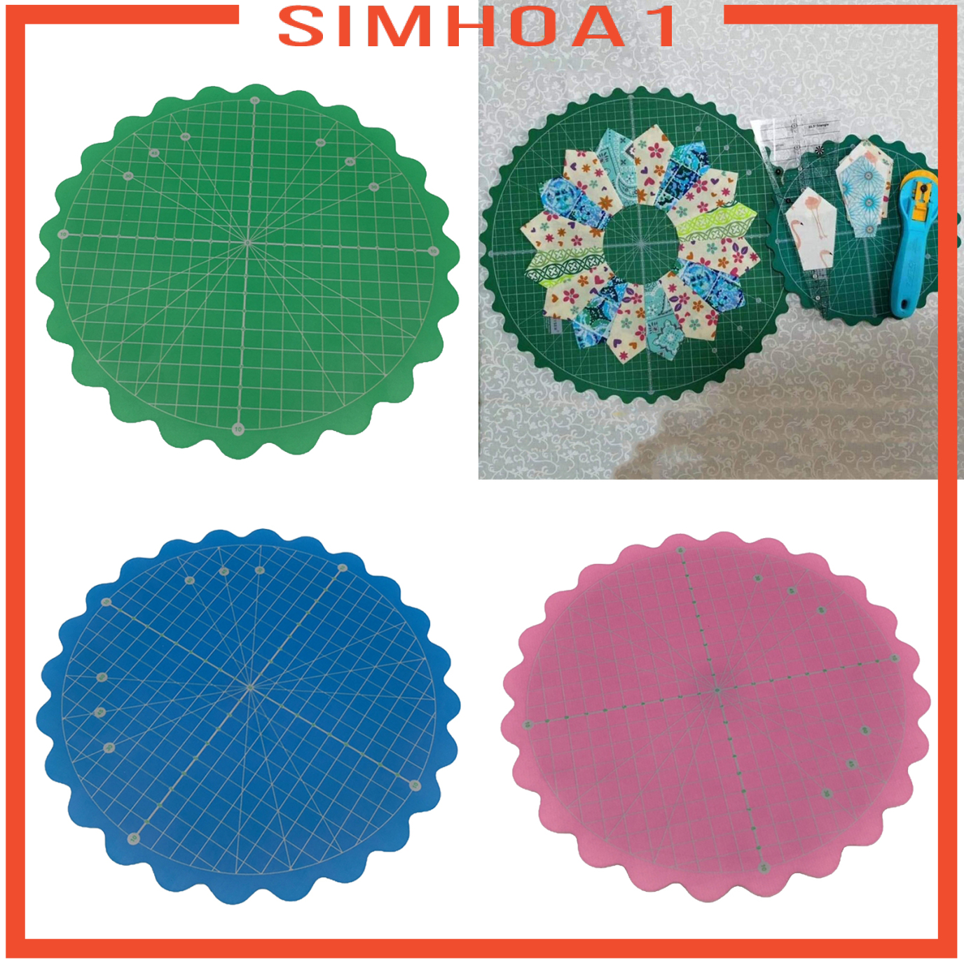 (Simhoa1) Thảm Cắt Vải Tròn 8 Inch