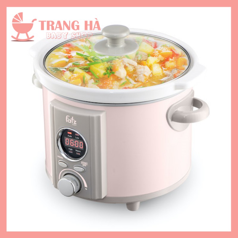 𝑪𝑯𝑰́𝑵𝑯 𝑯𝑨̃𝑵𝑮 NỒI NẤU CHẬM THÔNG MINH HẸN GIỜ  2.5L - SLOW 4 - FB9125MH (MÀU HỒNG)