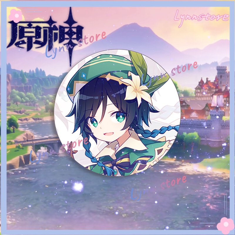 Genshin Impact Hu Tao Klee Xiao Zhongli Raiden Shogun Miko Ganyu Q Phiên bản Hoạt hình mờ flash tốt Phù hiệu Phụ kiện cho Túi quần áo Quà tặng Trâm