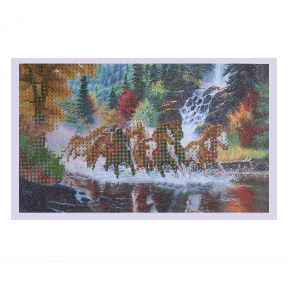 Bộ dụng cụ làm tranh đính đá thủ công hình đàn ngựa phi nước đại | BigBuy360 - bigbuy360.vn