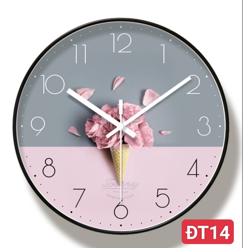 Đồng hồ treo tường VUADECOR hình tròn tráng gương kim trôi cao cấp (Tặng pin và đinh treo)