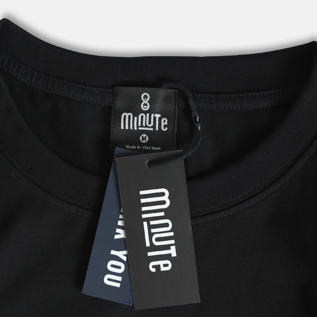 Áo thun nam tay ngắn 100% Cotton co giãn 4 chiều màu đen trơn MINUTE BLACK LEGEND
