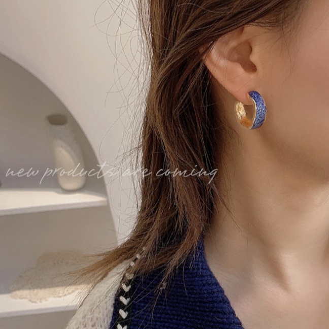 Bông Tai Mạ Bạc Hình Chữ C Phong Cách Retro 2023