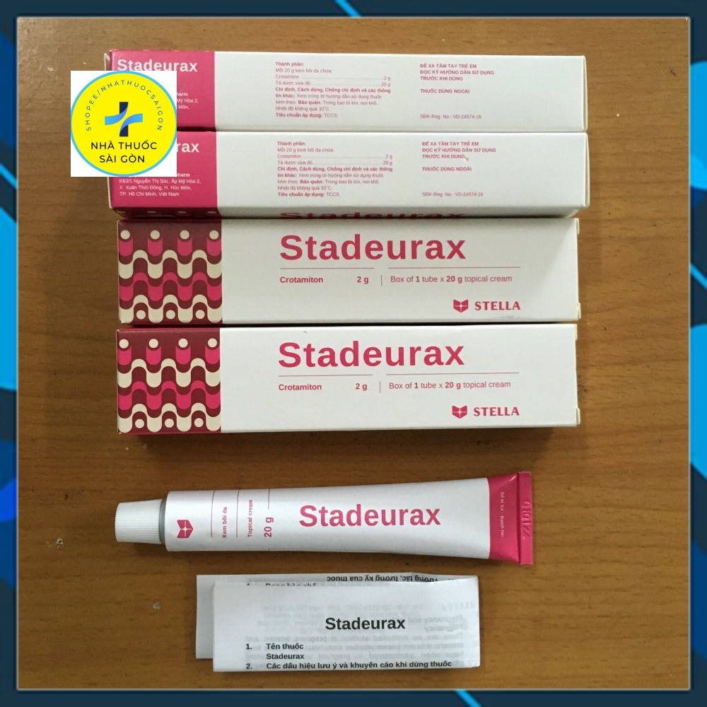 STADEURAX 10% TUÝP 20G Kem bôi ngoài da thoa ghẻ, ngứa