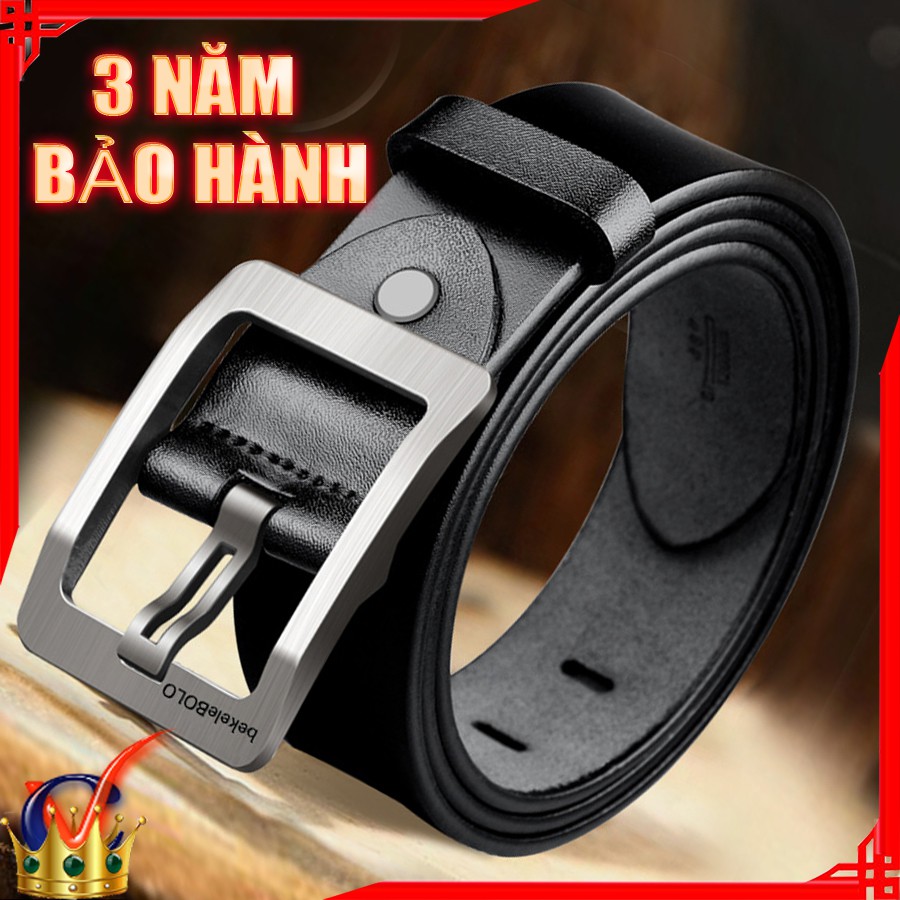HÀNG HIỆU/Thắt Lưng Da Nam Khóa Tự Động Cao Cấp Dây Nịt Nam Da Bò 100% Chính Hãng Bekele POLO Mầu Bạc Nam Tính...