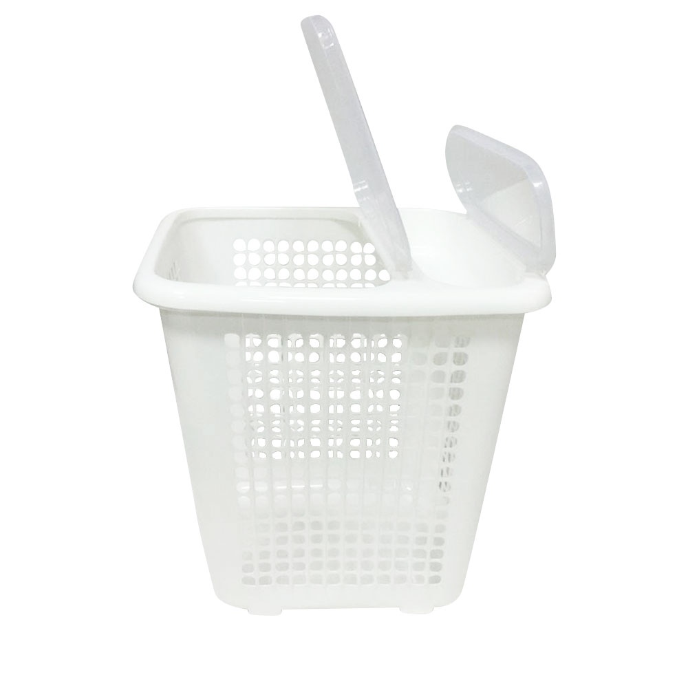 HomeBase SN Plastic Laundry Basket With Lid 543 W40xD32xH42 Cm White