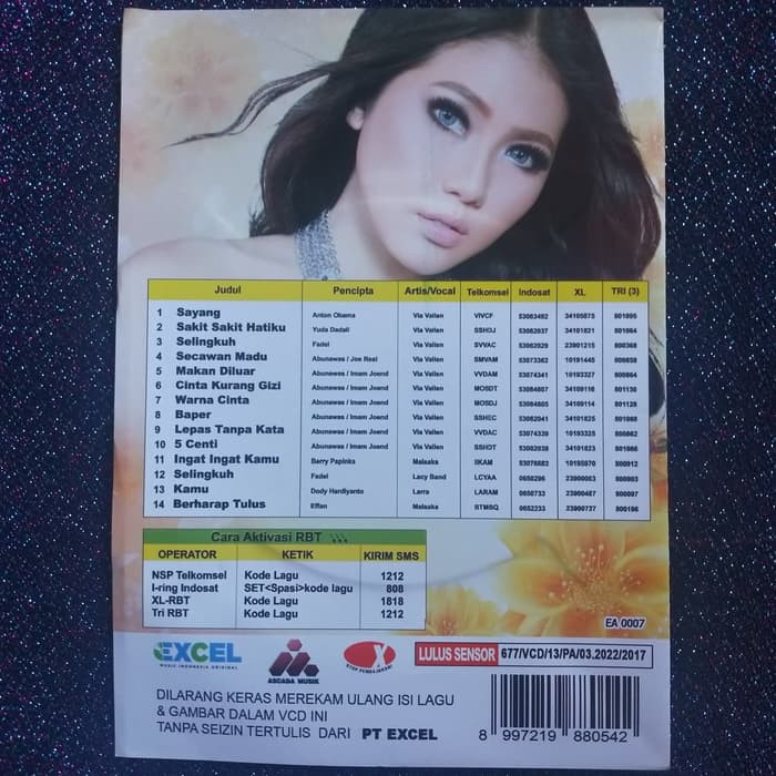 Đĩa Cd Những Bài Hát Karaoke Via Vallen Love