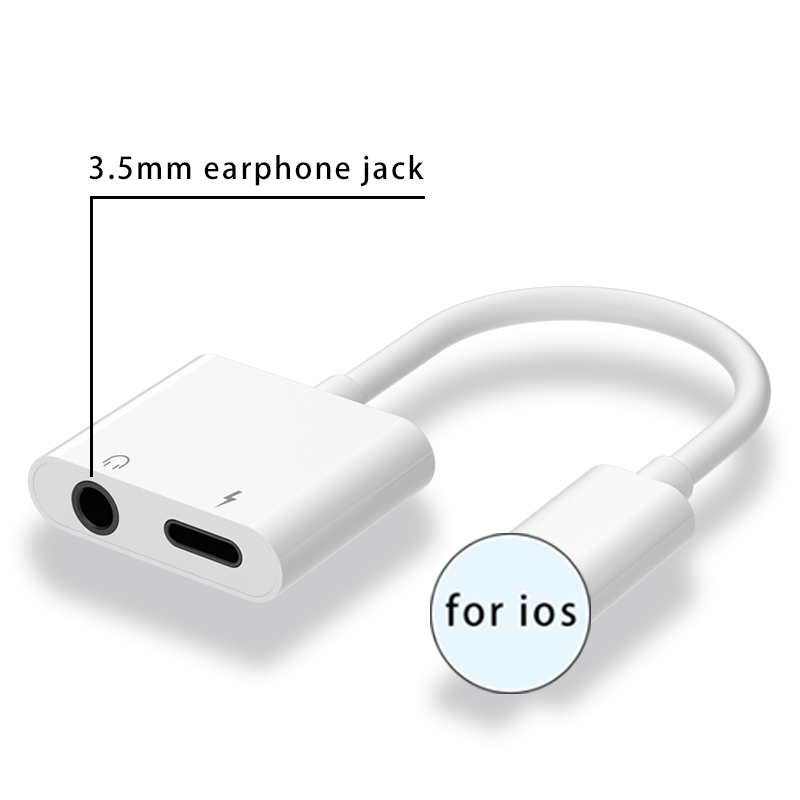 2 in 1 OTG USB for Apple iPhone XS MAX XR X 7 8 Plus Adapter Charging Lightning to 3.5mm Cable Splitter Cable Splitte