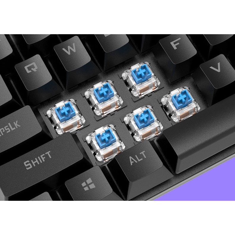 Bàn Phím Cơ XUNFOX K80 Mini Blue Switch Nút Vuông 87 Phím Chuyên Game + KM TẤM LÓT CHUỘT