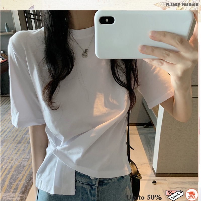 Áo phông cách điệu chất cotton cực mát mặc kết hợp với chân váy cực đẹp phù hợp đi chơi đi làm