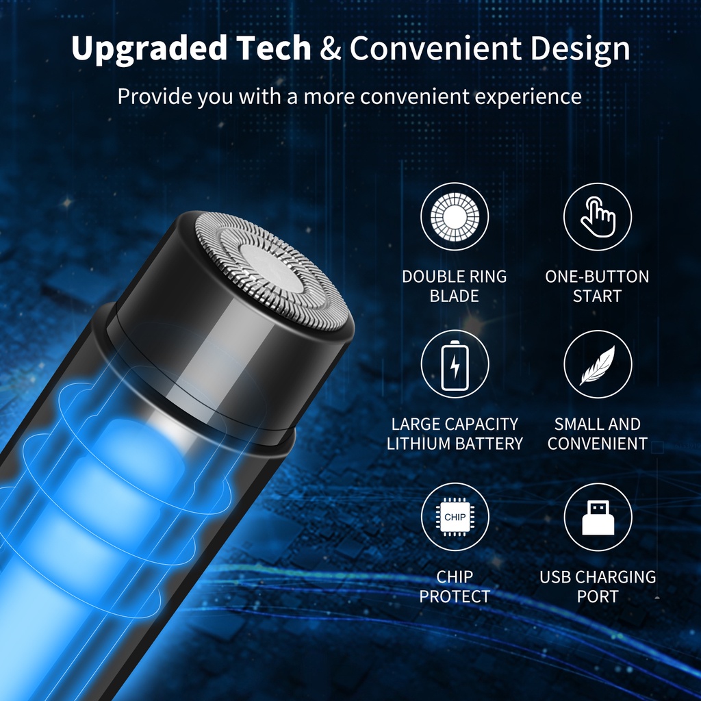 Máy Cạo Râu 3D Bằng Thép Không Gỉ Sạc USB Tiện Dụng Cho Nam