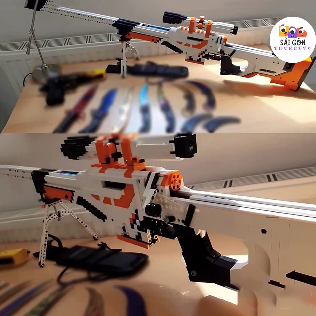 Đồ Chơi Lắp Ráp Phát Triển Trí Tuệ Mô Hình Sniper AWP Asiimov CSGO, PUBG Với 2030 PCS Thiết Kế Tiêu Chuẩn Của Kevin183