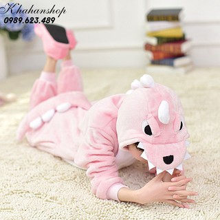 Bộ đồ thú khủng long hồng cho bé yêu
