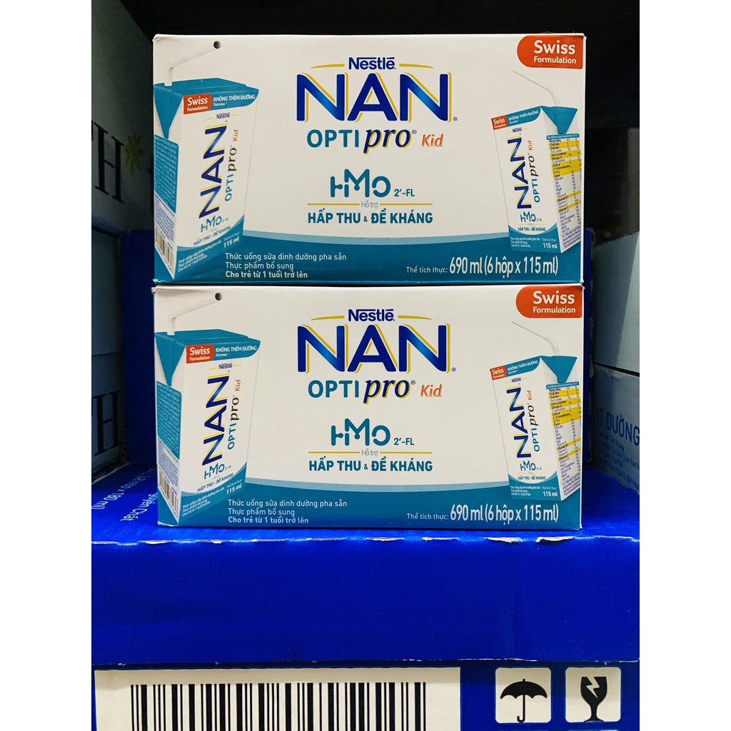 Thùng sữa 6 lốc Nan Optipro Kid 115ml-180ml