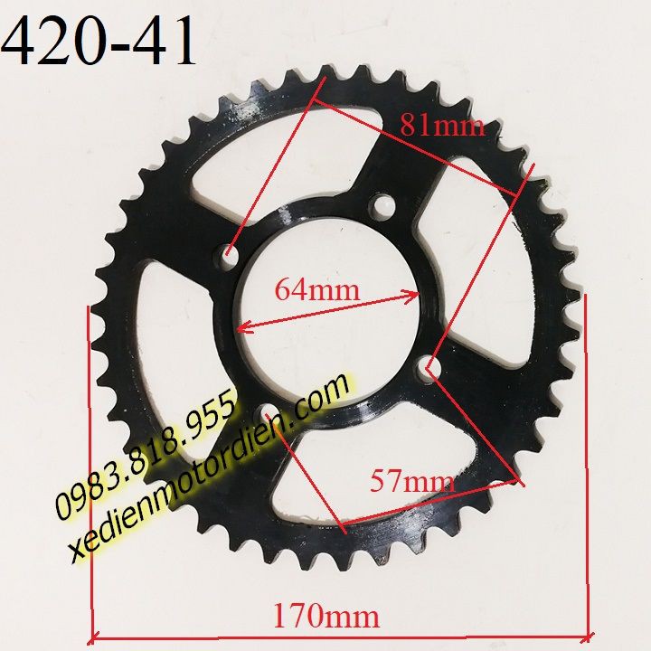Nhông 41 răng 420 - nhông sau - nhông sên 420