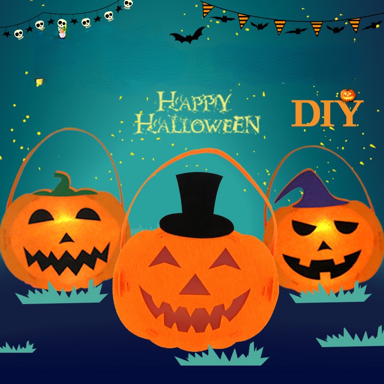 Lồng Đèn Hình Bí Ngô Halloween Phát Quang Độc Đáo