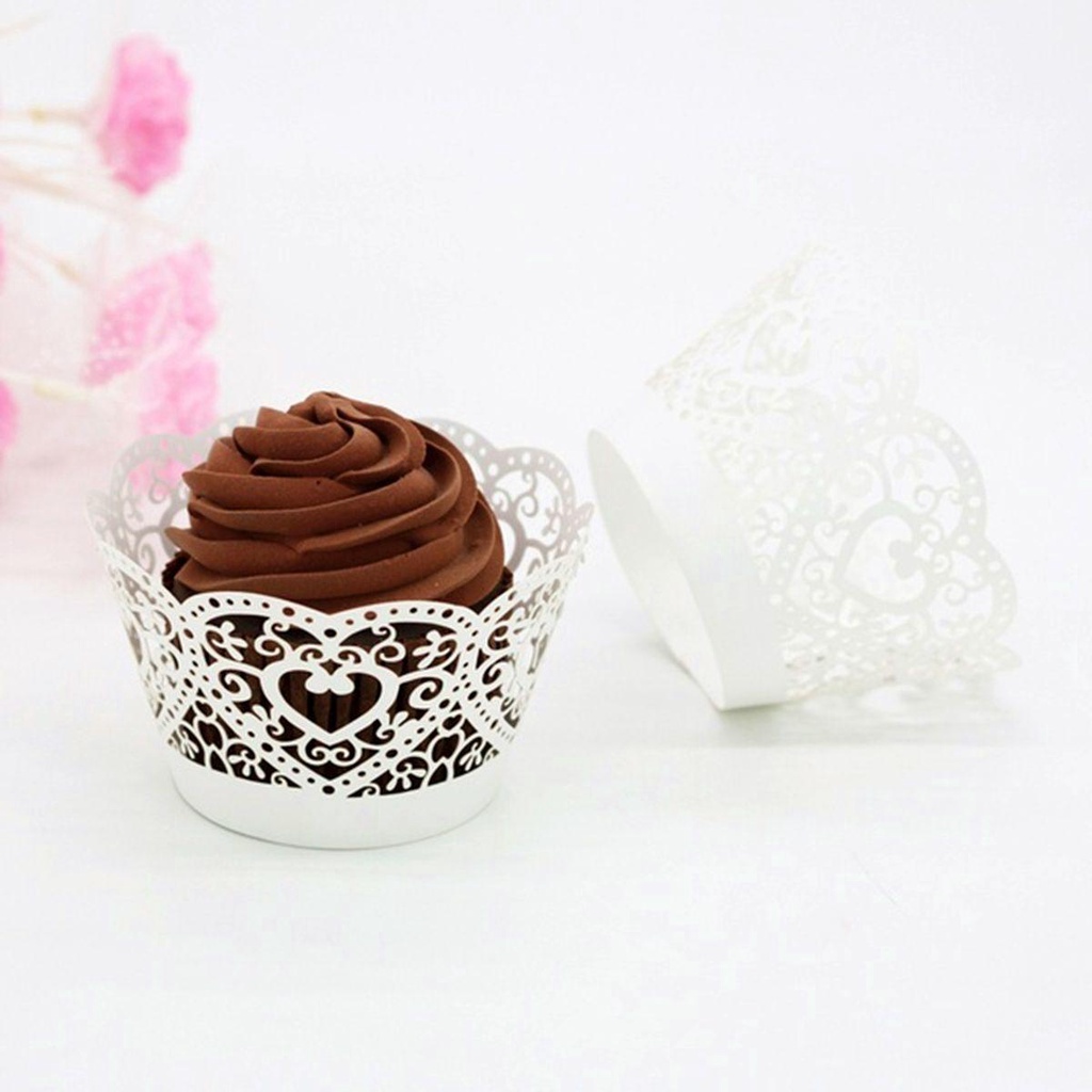 Cốc Giấy Đựng Bánh Cupcake Hình Trái Tim