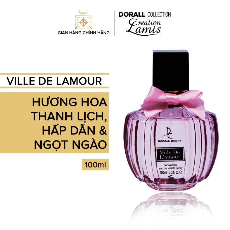 Nước hoa Dubai chính hãng dành cho nữ Dorall Collection VILLE DE L'AMOUR hương hoa thanh lịch, hấp dẫn phái mạnh 100ml